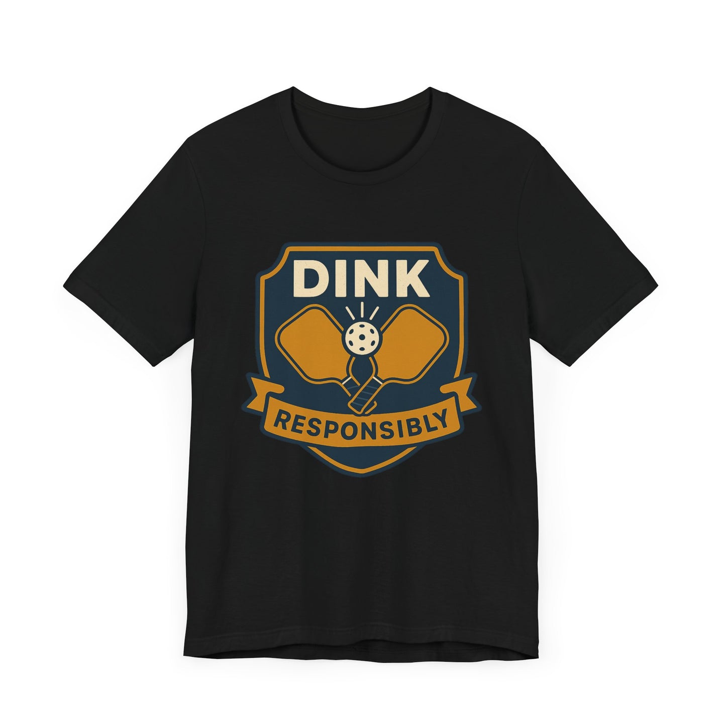 DINK Responsibly™ Vintage Badge Pickleball T-Shirt