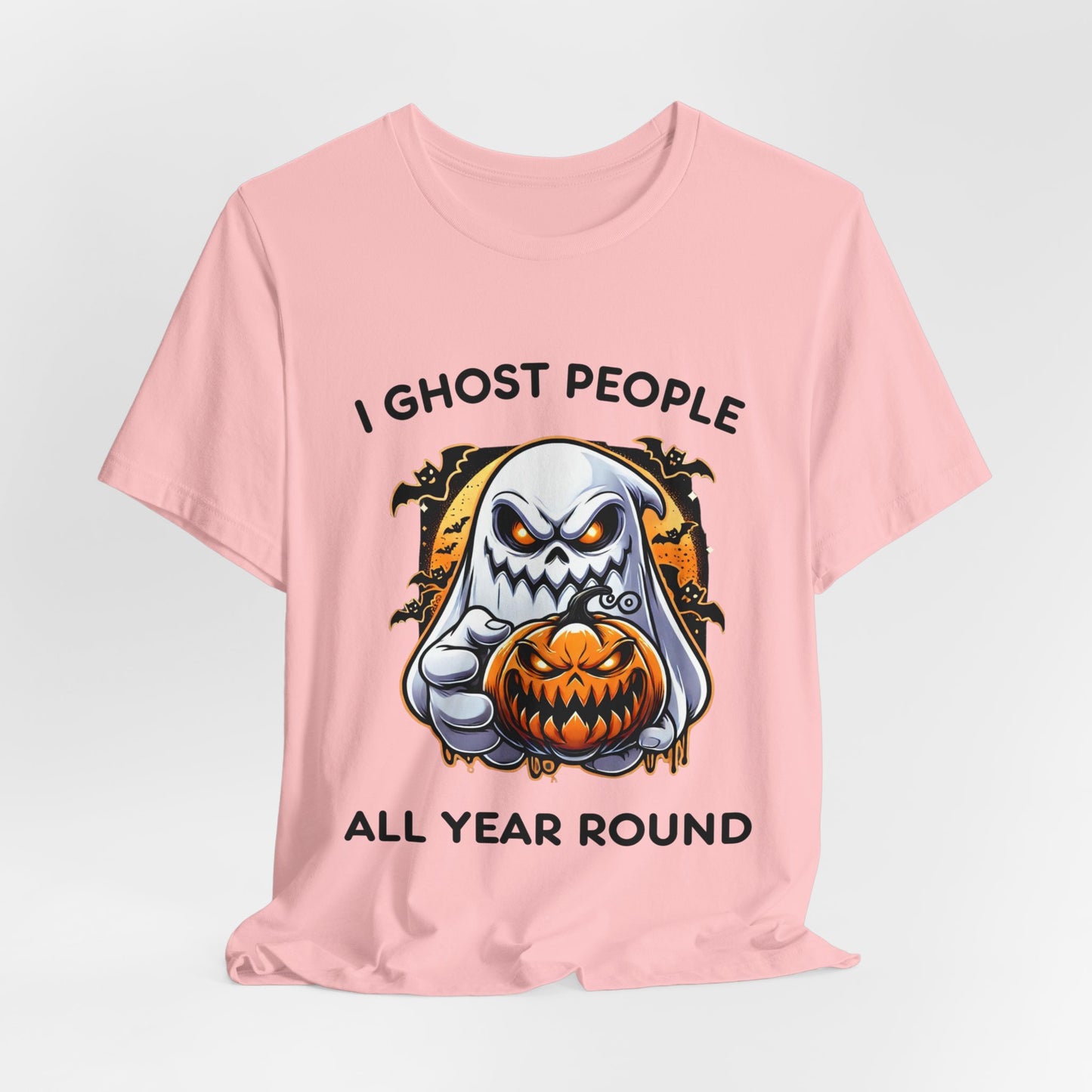 Scary Ghost with Spooky Pumpkin Halloween T-Shirt