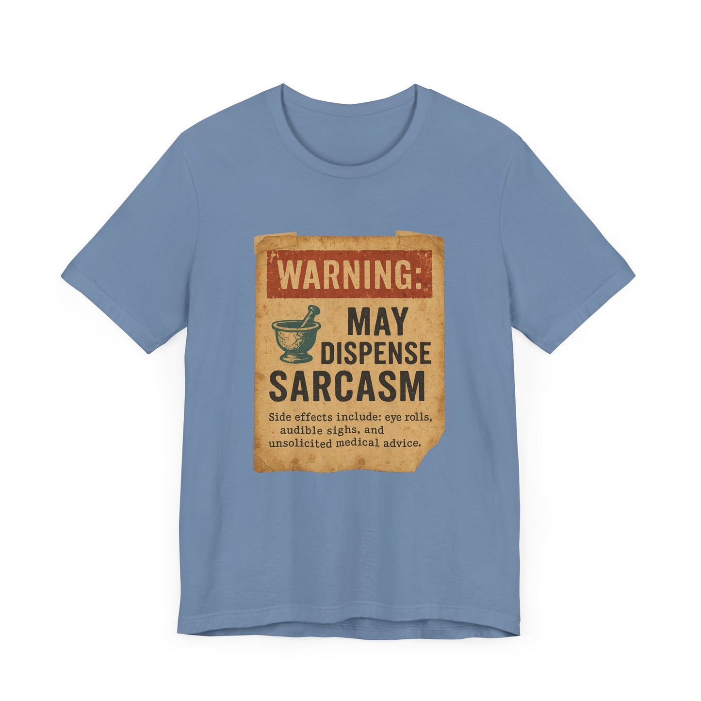 May Dispense Sarcasm Shirt | Funny Pharmacy Tech Tee | Vintage Humor T-Shirt for Pharmacists | Sarcastic Rx Gift | Eye Roll Side Effects