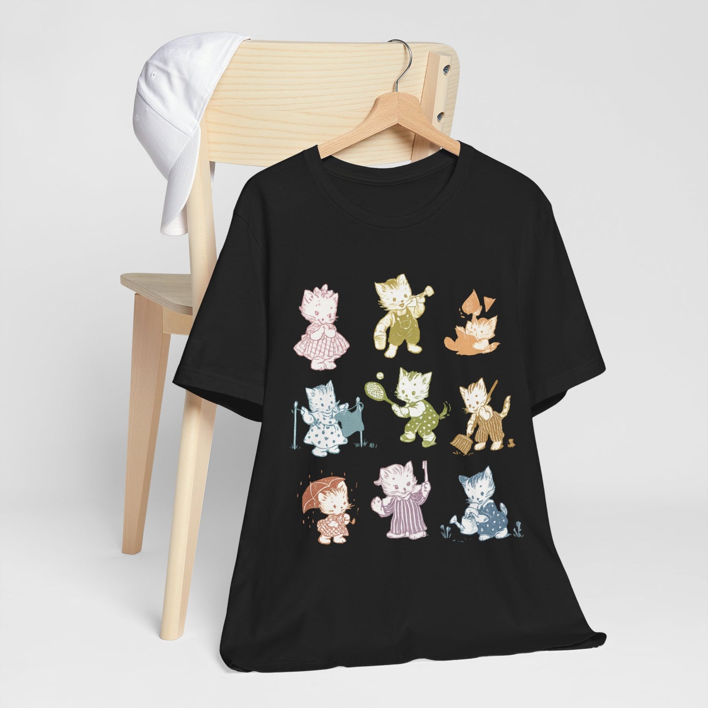 Whimsical Cat-Themed T-Shirt