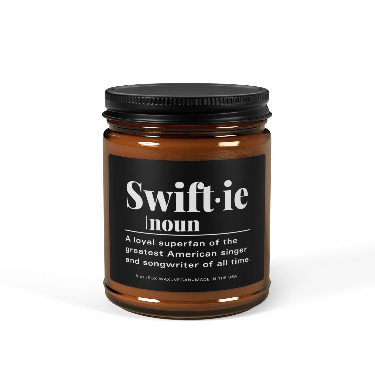 Swiftie Scented Soy Candle Taylor-Inspired, Amber Jar, 9oz