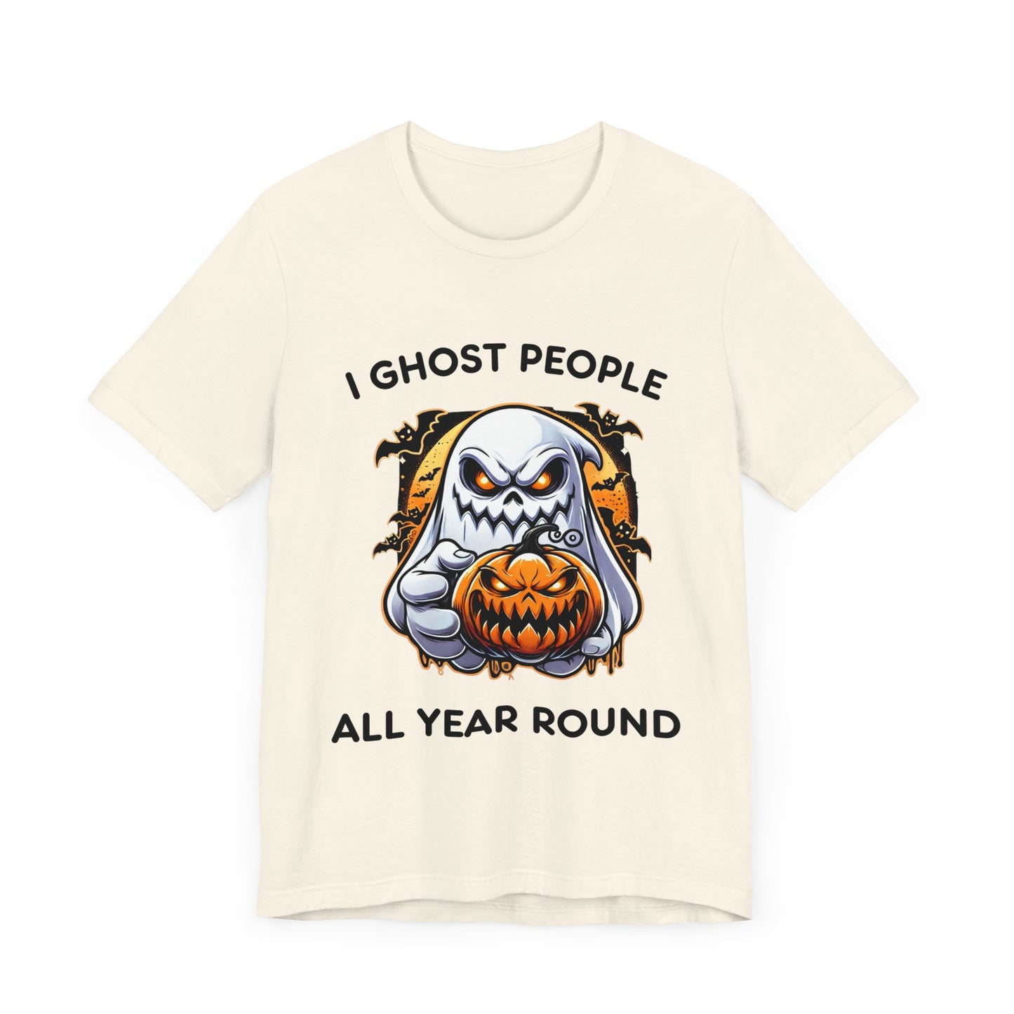 Scary Ghost with Spooky Pumpkin Halloween T-Shirt