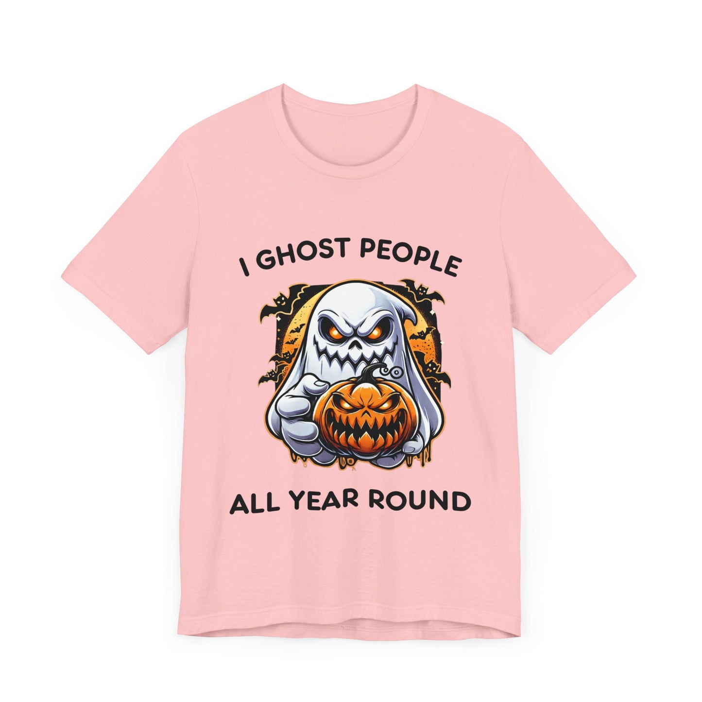 Scary Ghost with Spooky Pumpkin Halloween T-Shirt