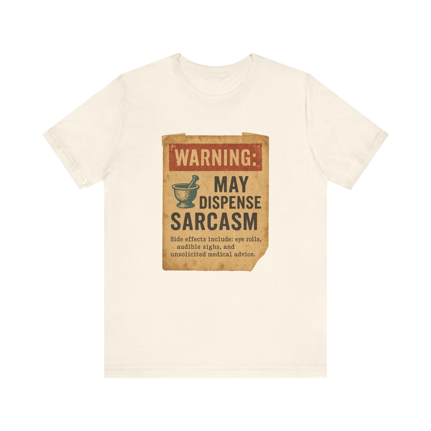 May Dispense Sarcasm Shirt | Funny Pharmacy Tech Tee | Vintage Humor T-Shirt for Pharmacists | Sarcastic Rx Gift | Eye Roll Side Effects