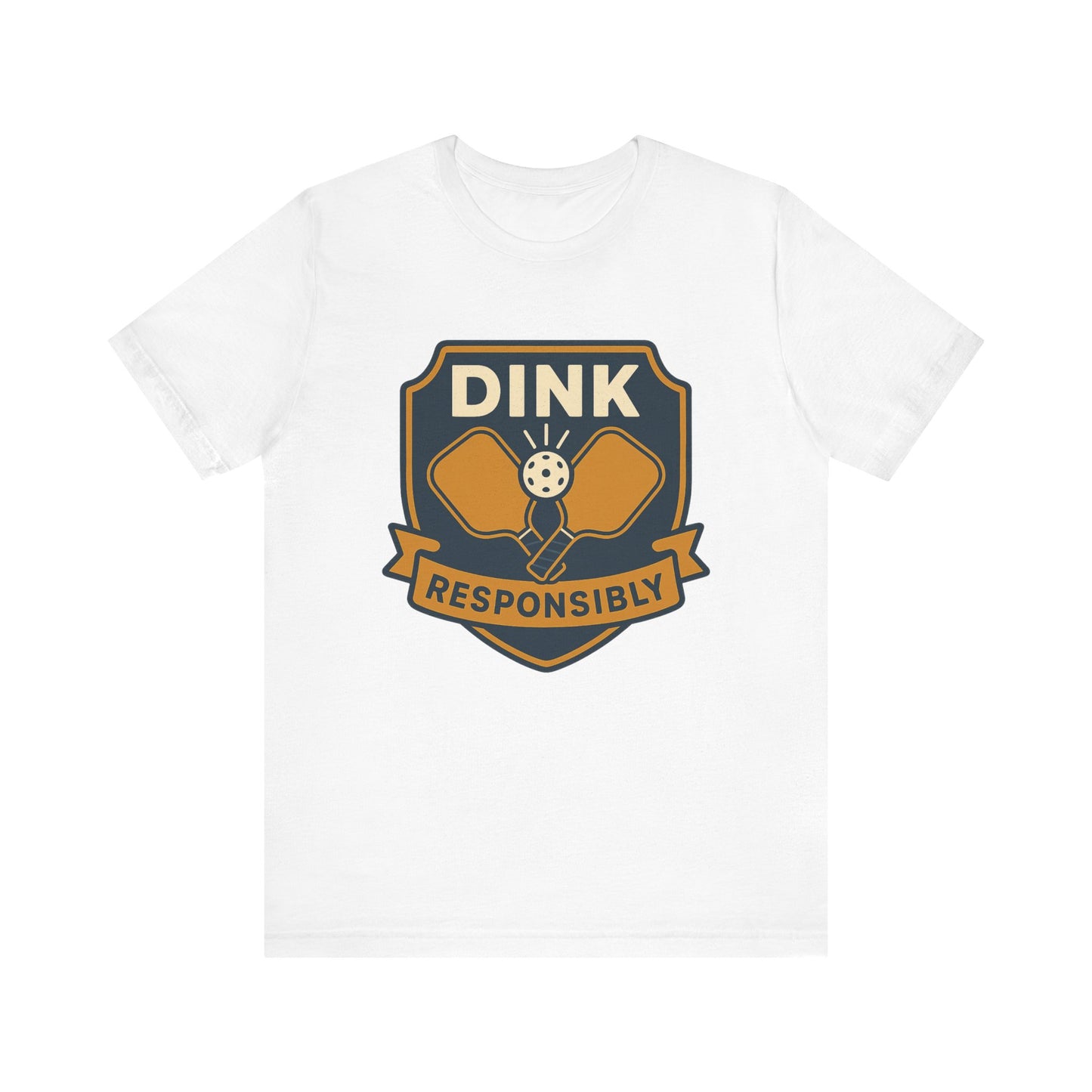 DINK Responsibly™ Vintage Badge Pickleball T-Shirt