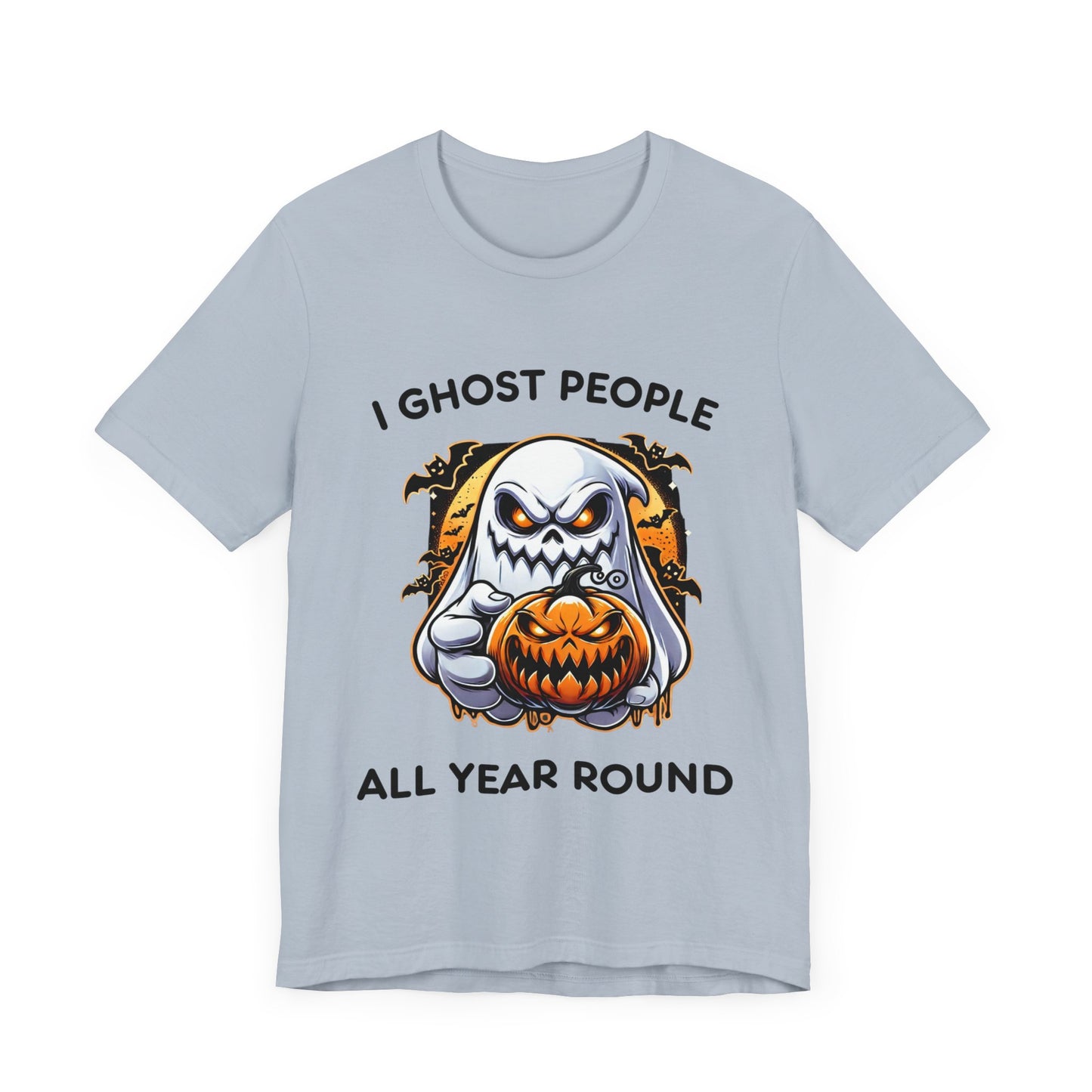 Scary Ghost with Spooky Pumpkin Halloween T-Shirt