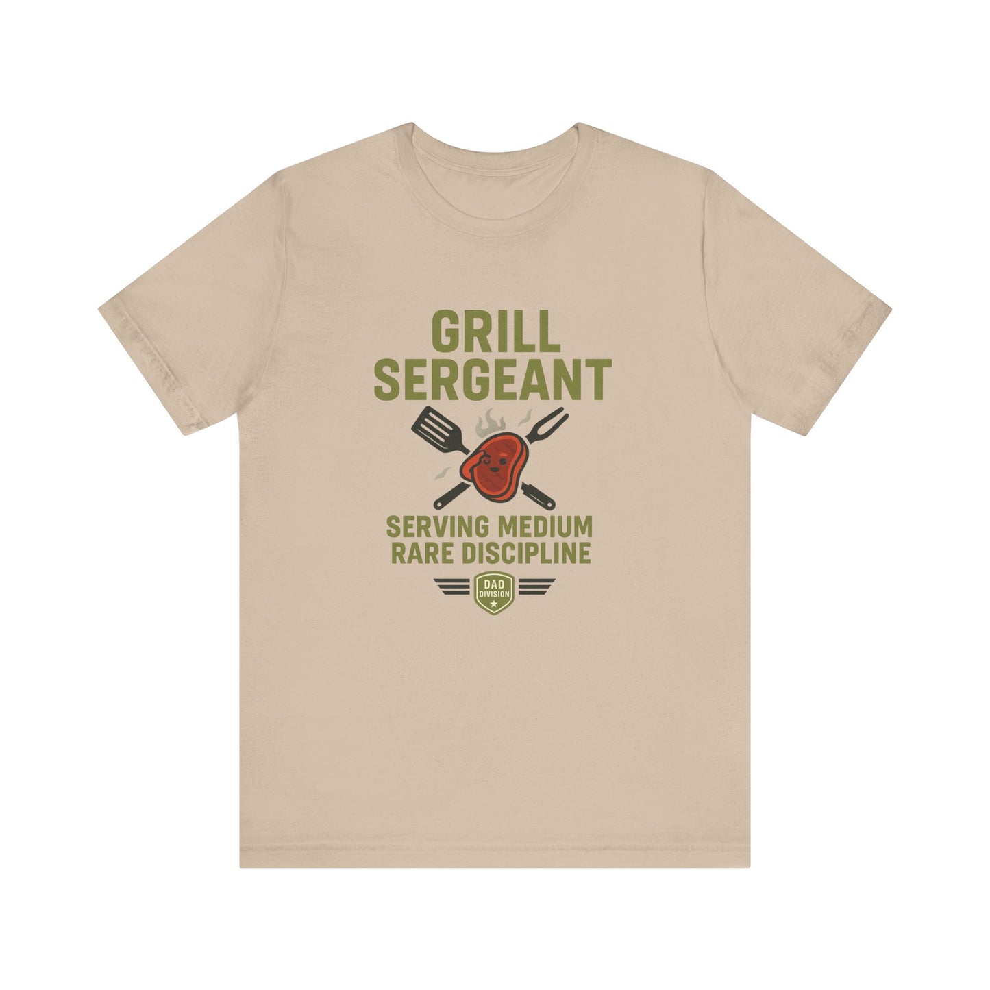 Grill Sergeant Shirt | Funny BBQ Dad T-Shirt | Serving Medium Rare Discipline | Father's Day Grillmaster Gift | Backyard Chef Humor Tee