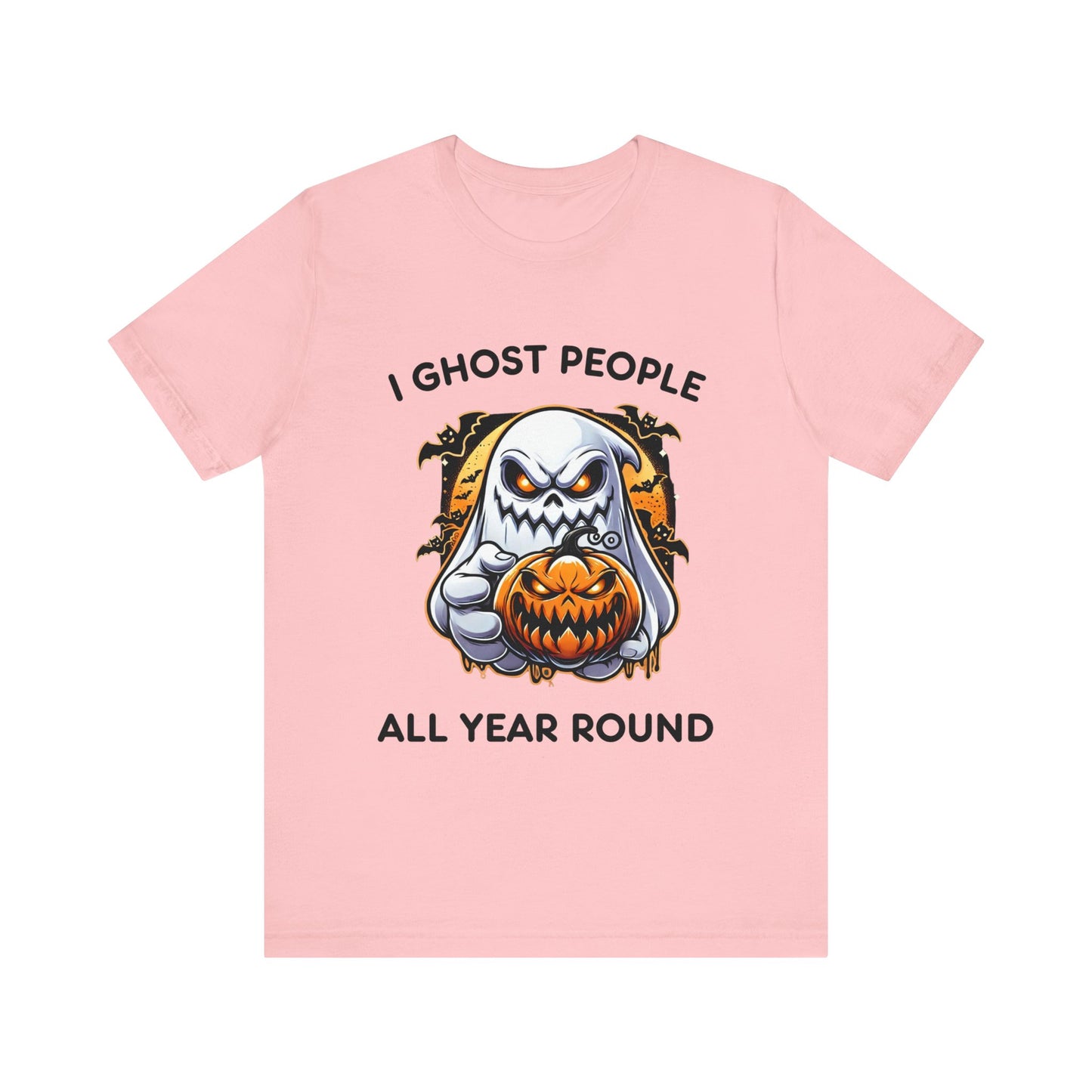 Scary Ghost with Spooky Pumpkin Halloween T-Shirt