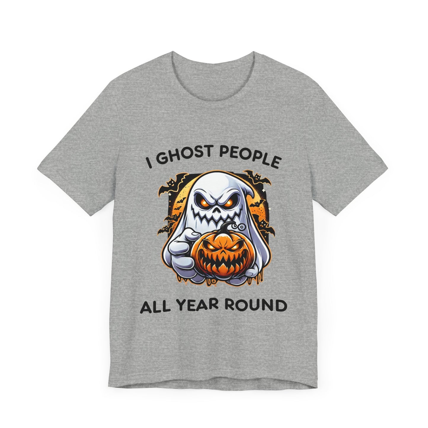 Scary Ghost with Spooky Pumpkin Halloween T-Shirt