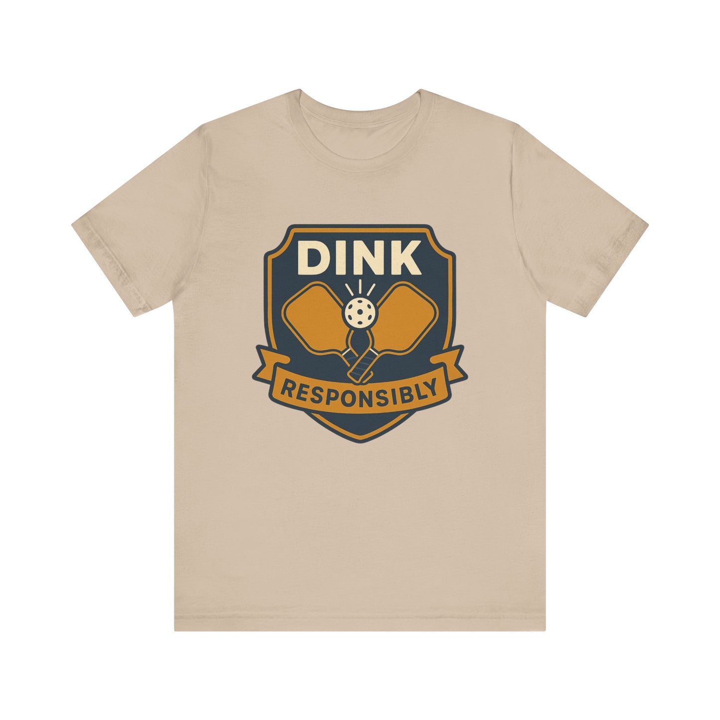 DINK Responsibly™ Vintage Badge Pickleball T-Shirt