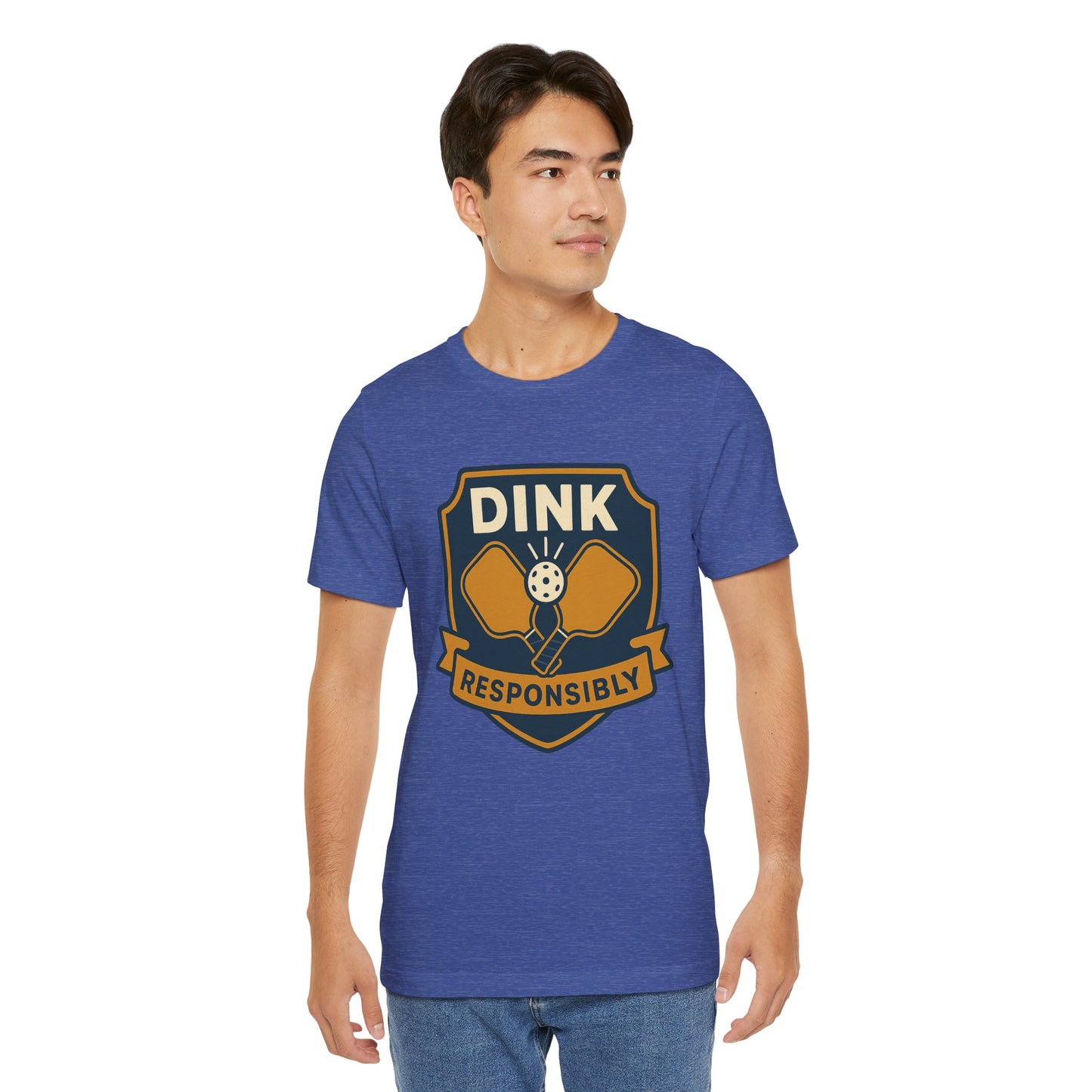 DINK Responsibly™ Vintage Badge Pickleball T-Shirt