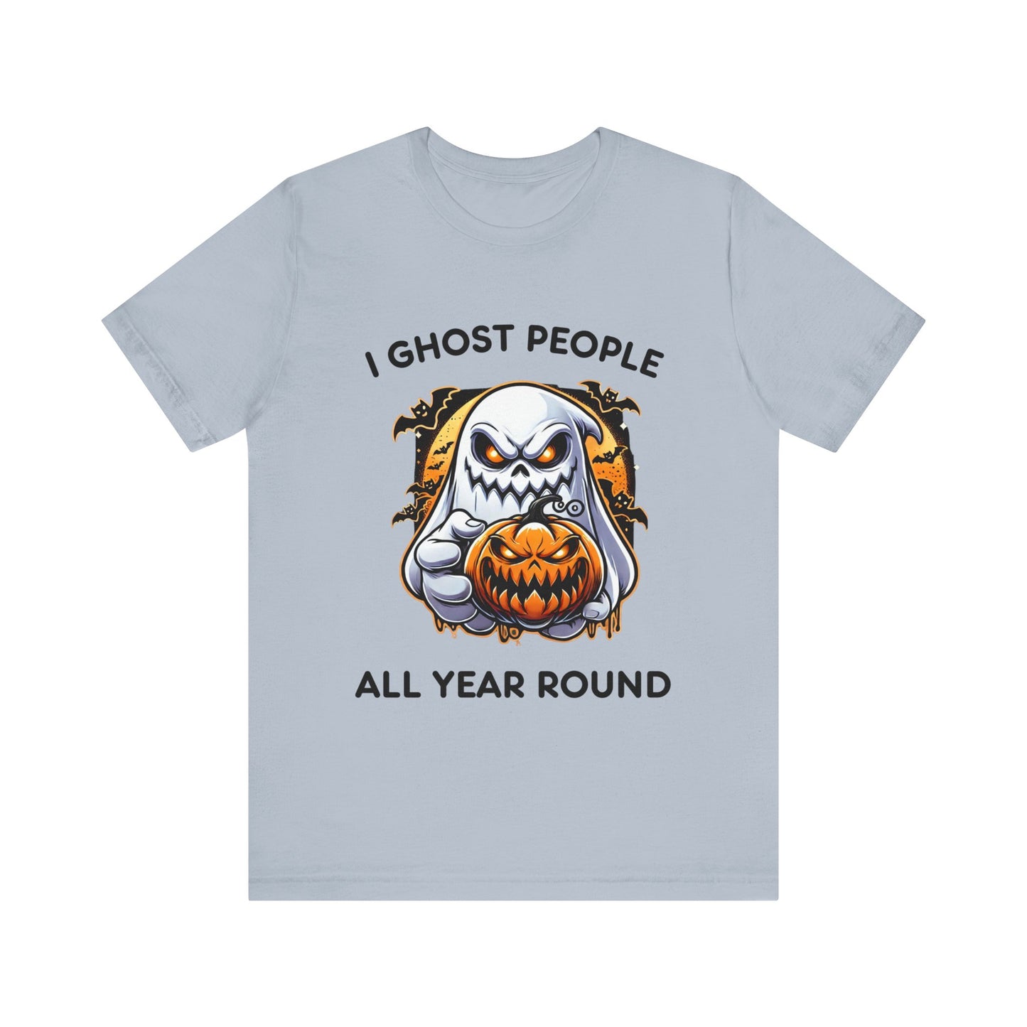 Scary Ghost with Spooky Pumpkin Halloween T-Shirt