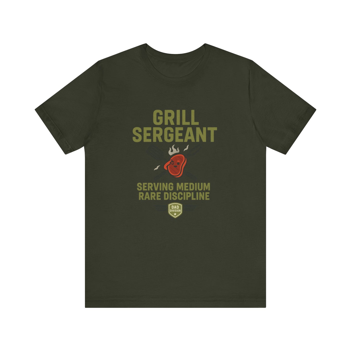 Grill Sergeant Shirt | Funny BBQ Dad T-Shirt | Serving Medium Rare Discipline | Father's Day Grillmaster Gift | Backyard Chef Humor Tee