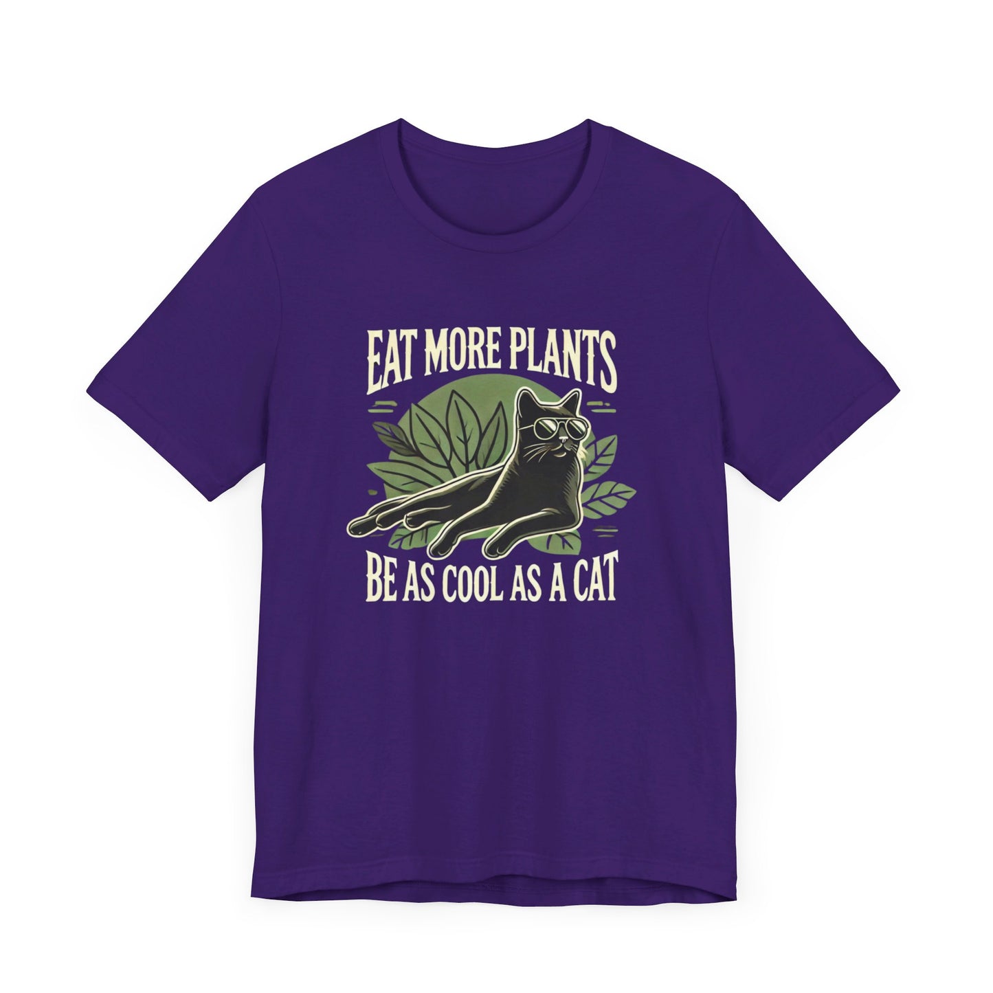 Eat More Plants, Be as Cool as a Cat Unisex T-Shirt – Vegan Cat Lover Tee
