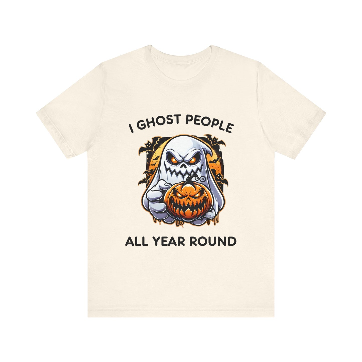 Scary Ghost with Spooky Pumpkin Halloween T-Shirt