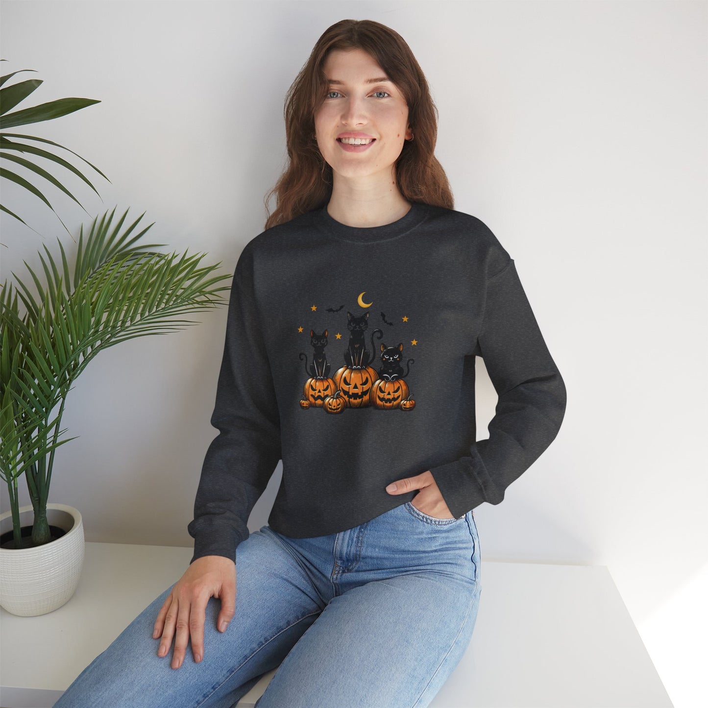 Black Cats & Pumpkins Halloween Sweatshirt