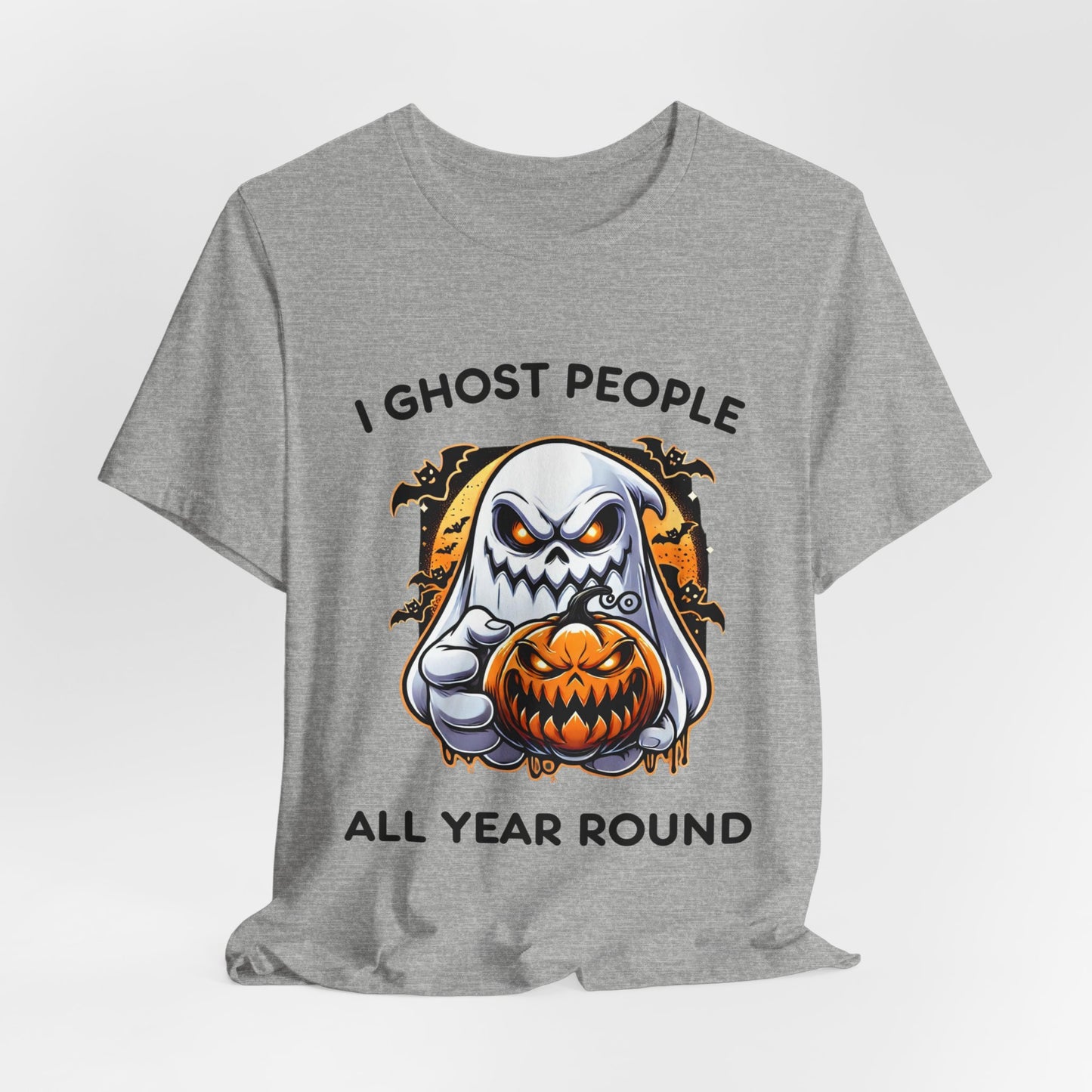 Scary Ghost with Spooky Pumpkin Halloween T-Shirt