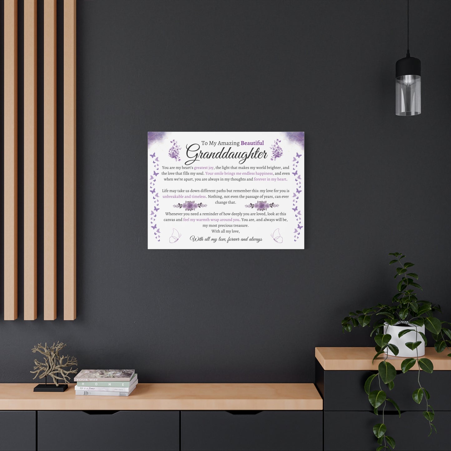 To My Granddaughter Sentimental Matte Canvas