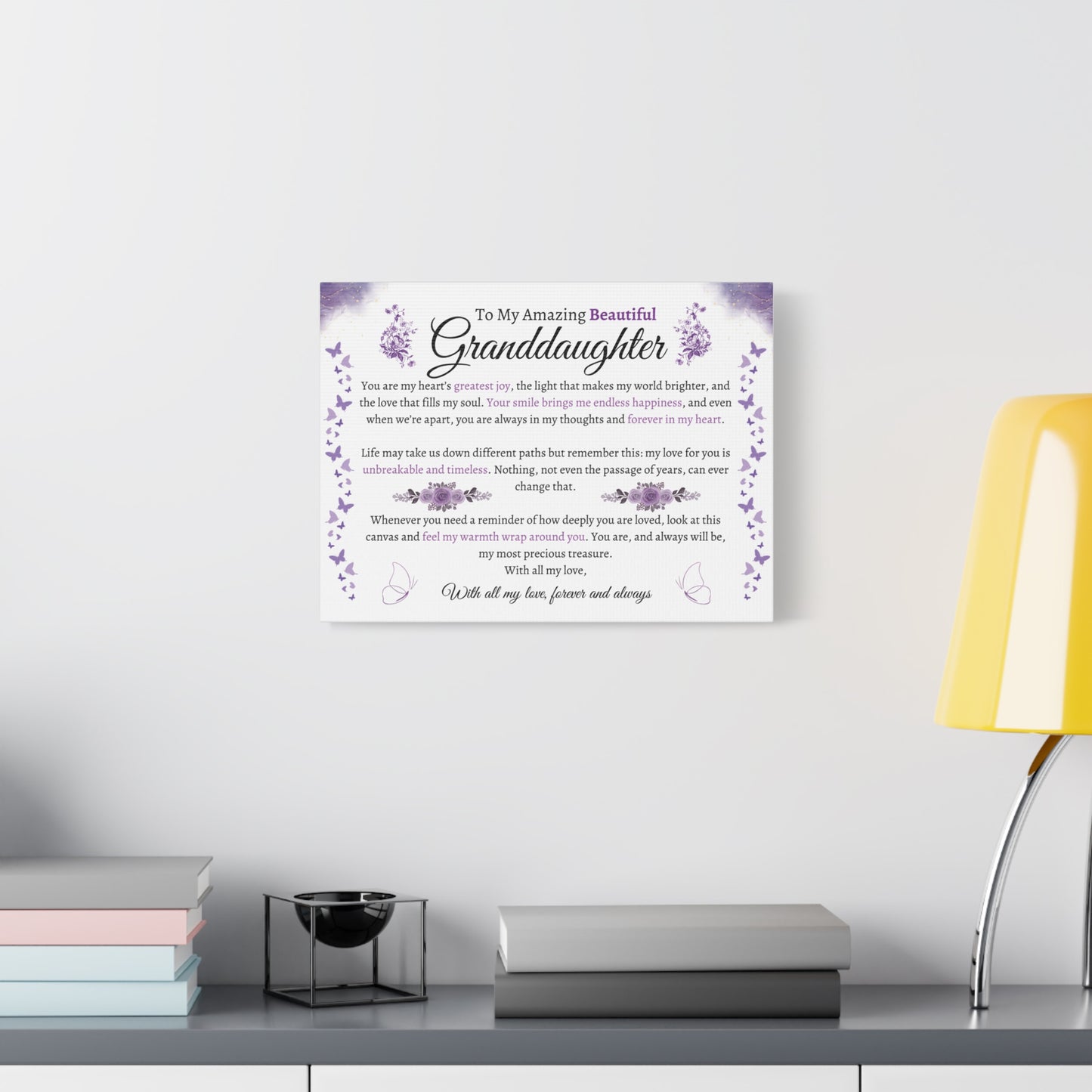 To My Granddaughter Sentimental Matte Canvas