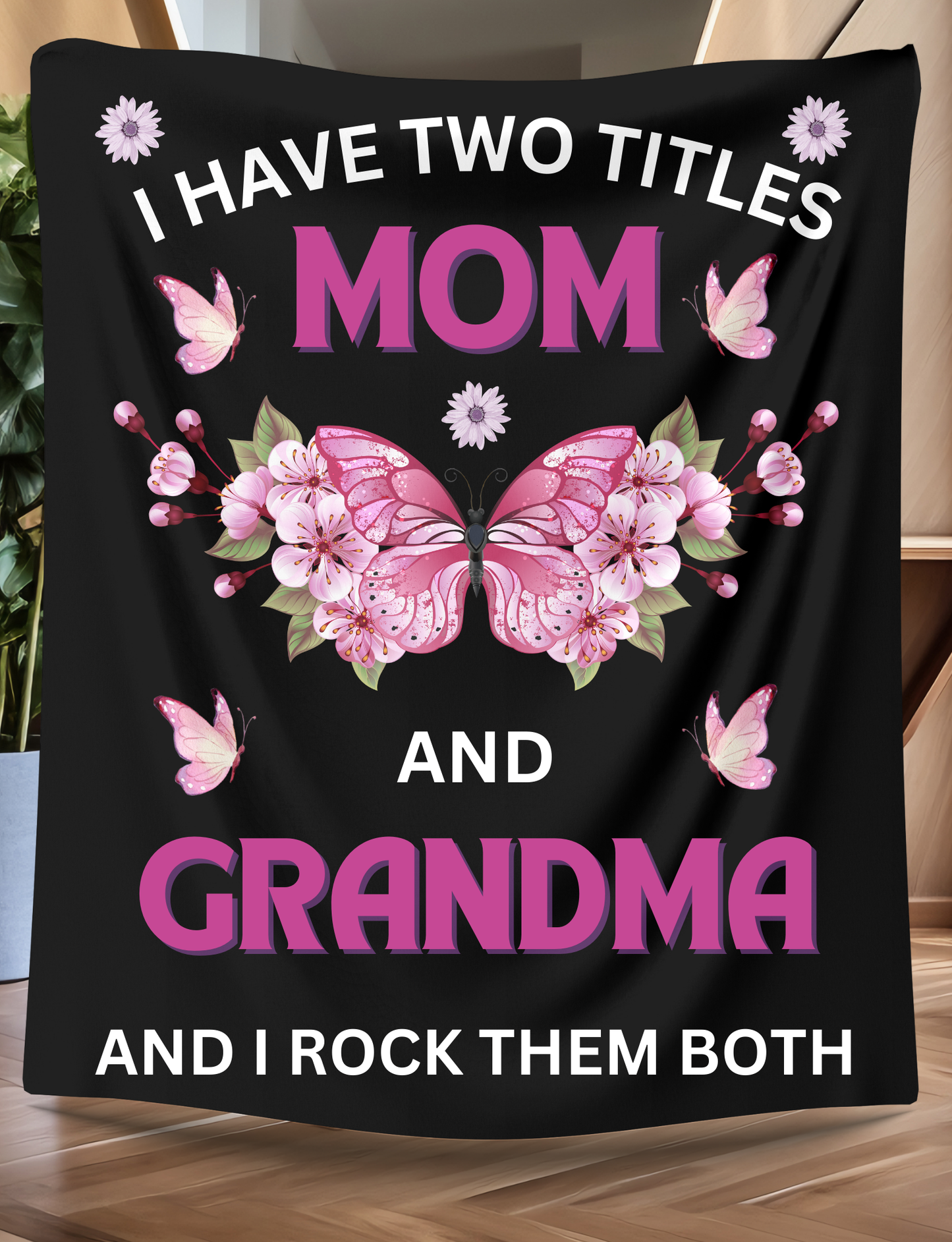 Mom & Grandma Double Title Fleece Blanket