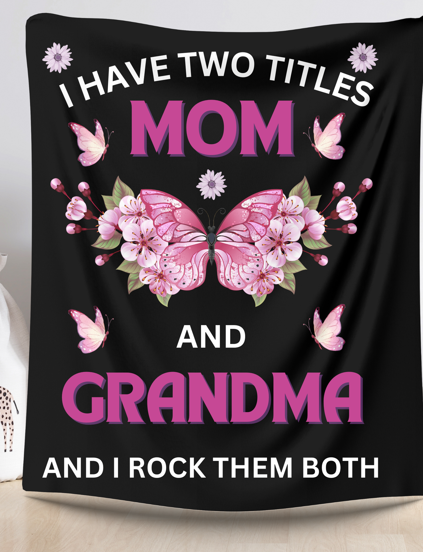 Mom & Grandma Double Title Fleece Blanket