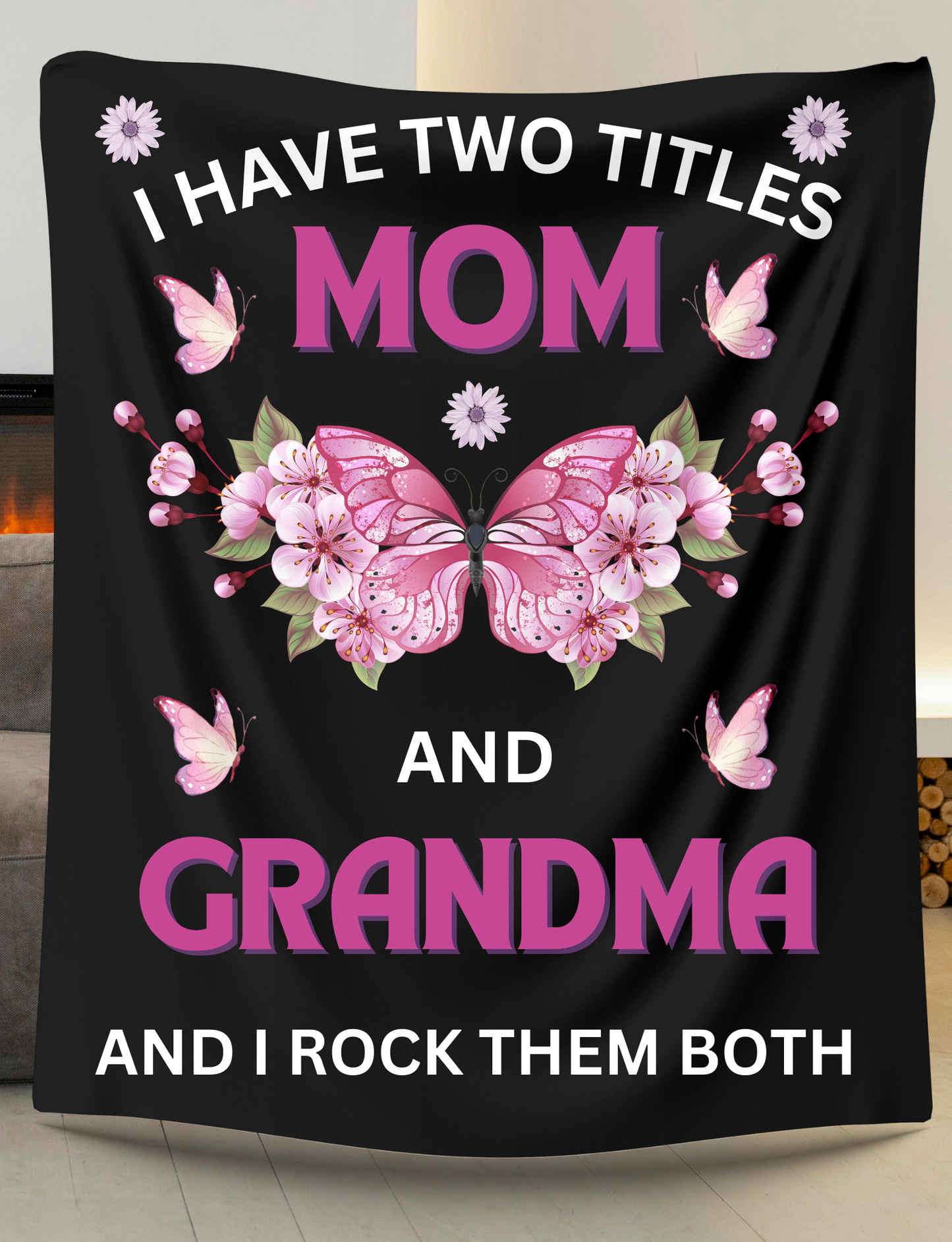 Mom & Grandma Double Title Fleece Blanket