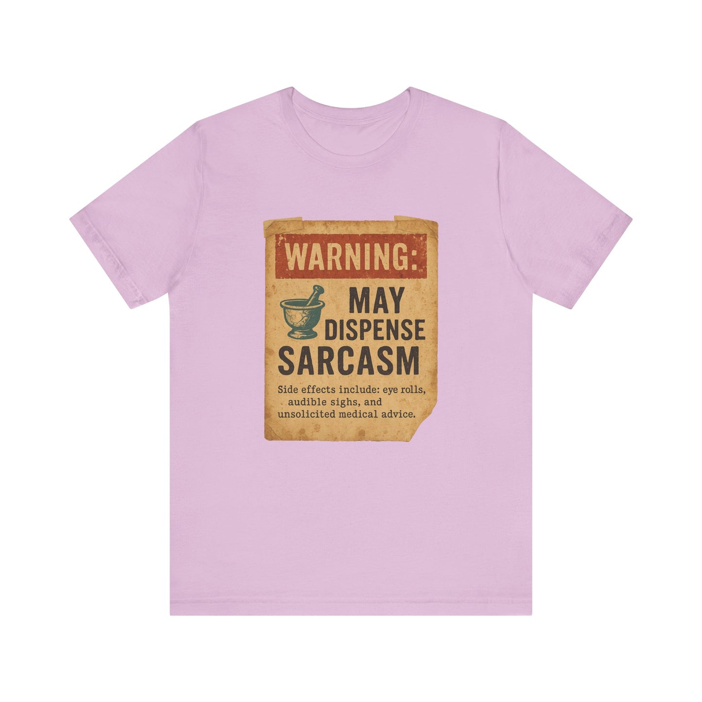 May Dispense Sarcasm Shirt | Funny Pharmacy Tech Tee | Vintage Humor T-Shirt for Pharmacists | Sarcastic Rx Gift | Eye Roll Side Effects