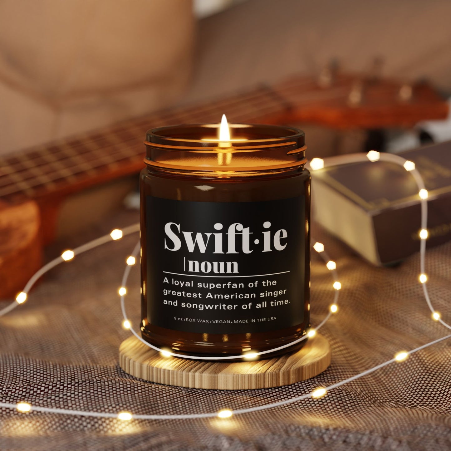 Swiftie Scented Soy Candle Taylor-Inspired, Amber Jar, 9oz