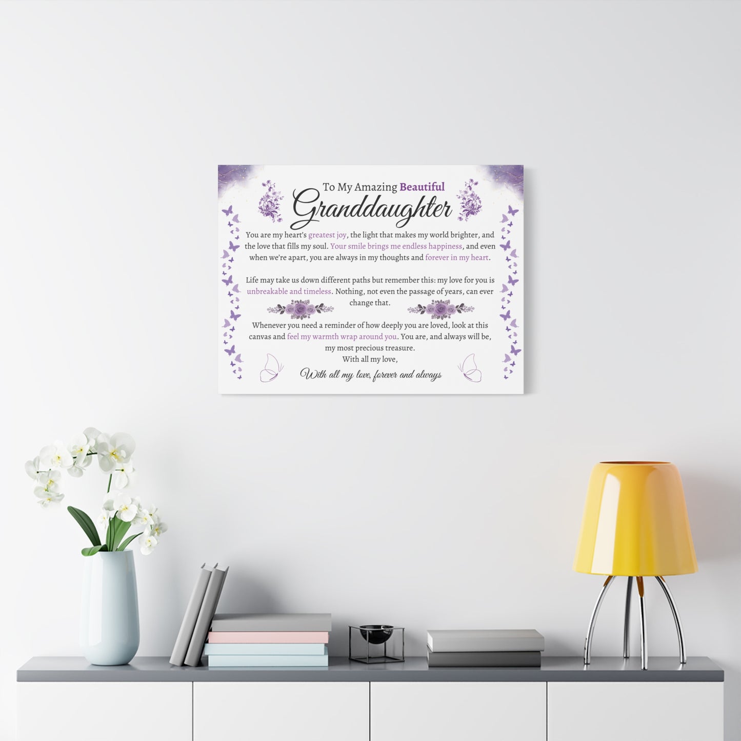 To My Granddaughter Sentimental Matte Canvas