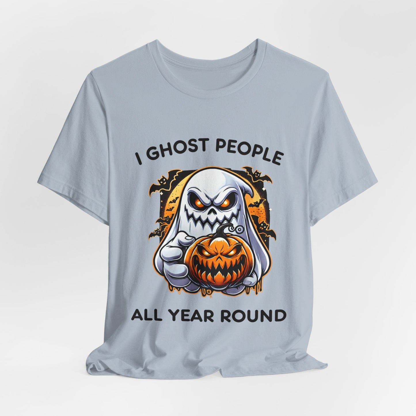 Scary Ghost with Spooky Pumpkin Halloween T-Shirt