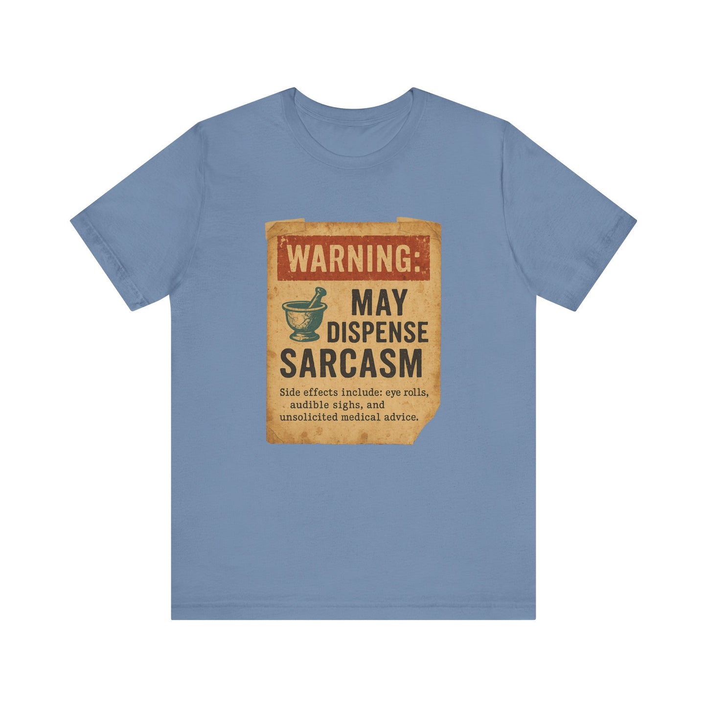 May Dispense Sarcasm Shirt | Funny Pharmacy Tech Tee | Vintage Humor T-Shirt for Pharmacists | Sarcastic Rx Gift | Eye Roll Side Effects