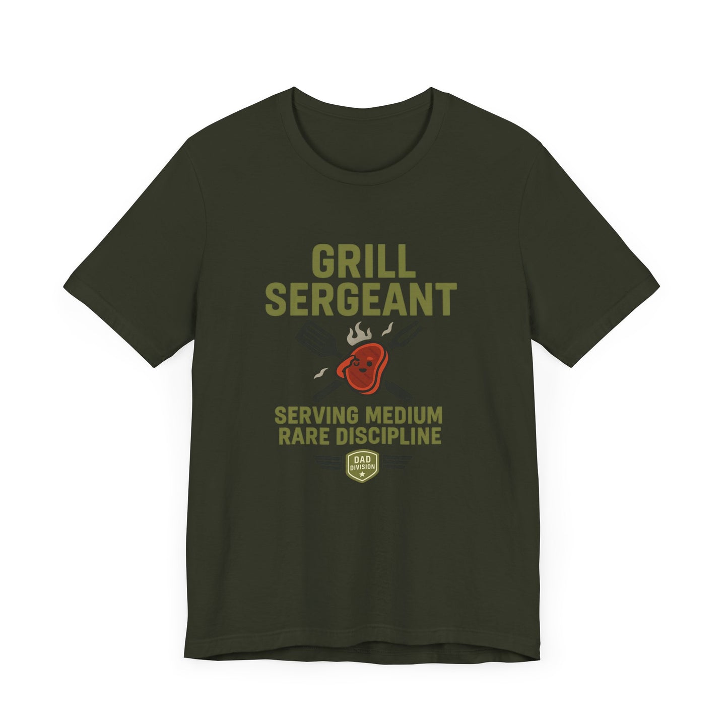 Grill Sergeant Shirt | Funny BBQ Dad T-Shirt | Serving Medium Rare Discipline | Father's Day Grillmaster Gift | Backyard Chef Humor Tee