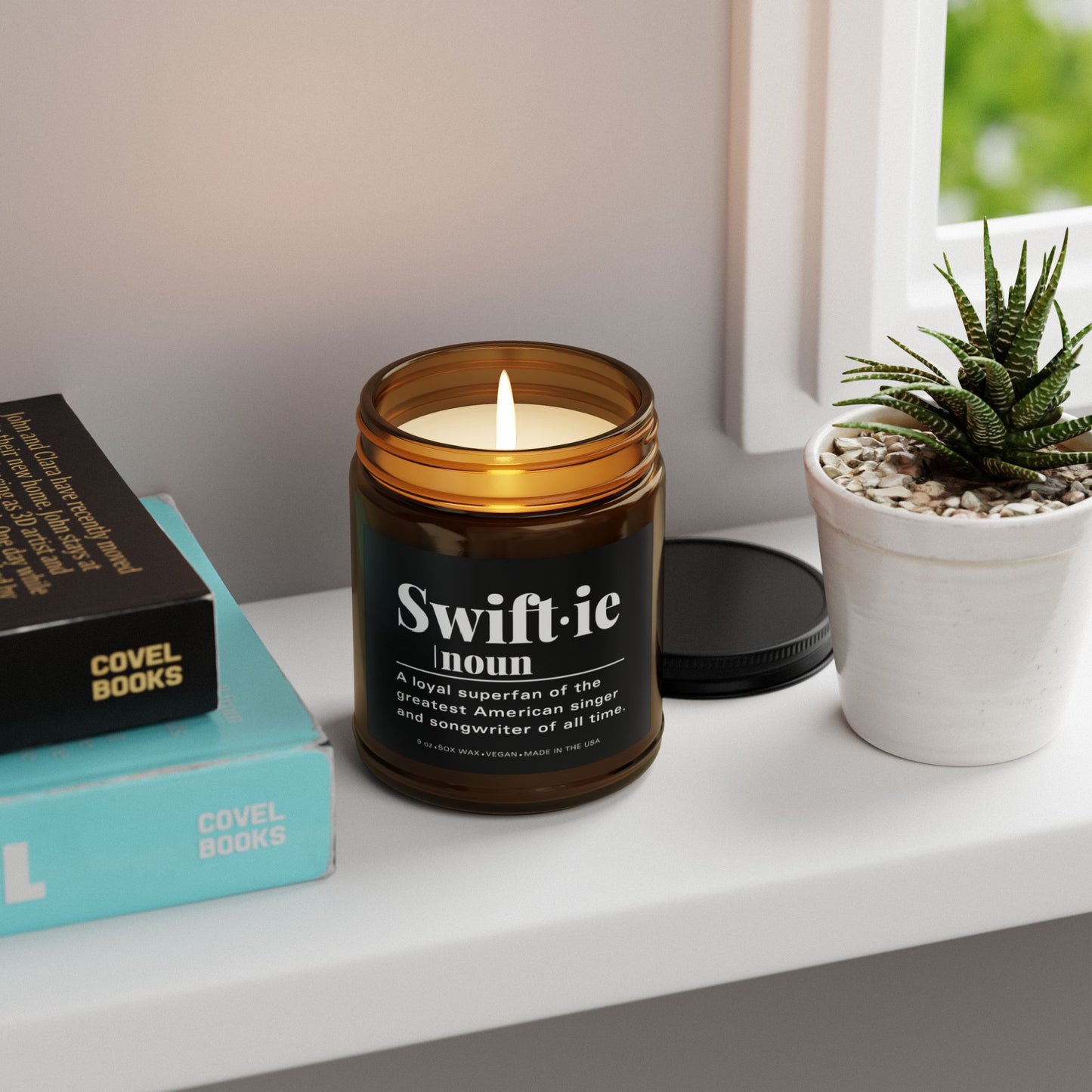Swiftie Scented Soy Candle Taylor-Inspired, Amber Jar, 9oz
