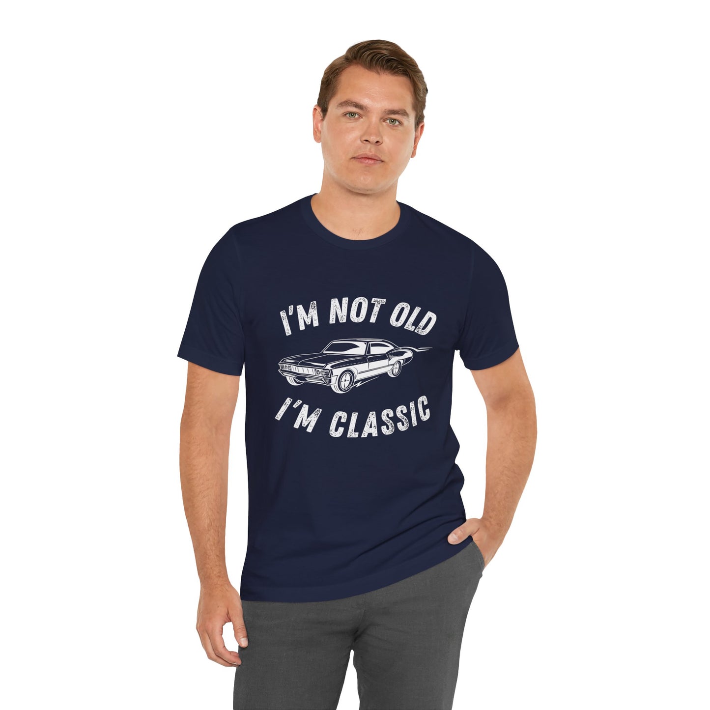 I'm Not Old, I'm Classic" Mens T-Shirt with Vintage Car Graphic