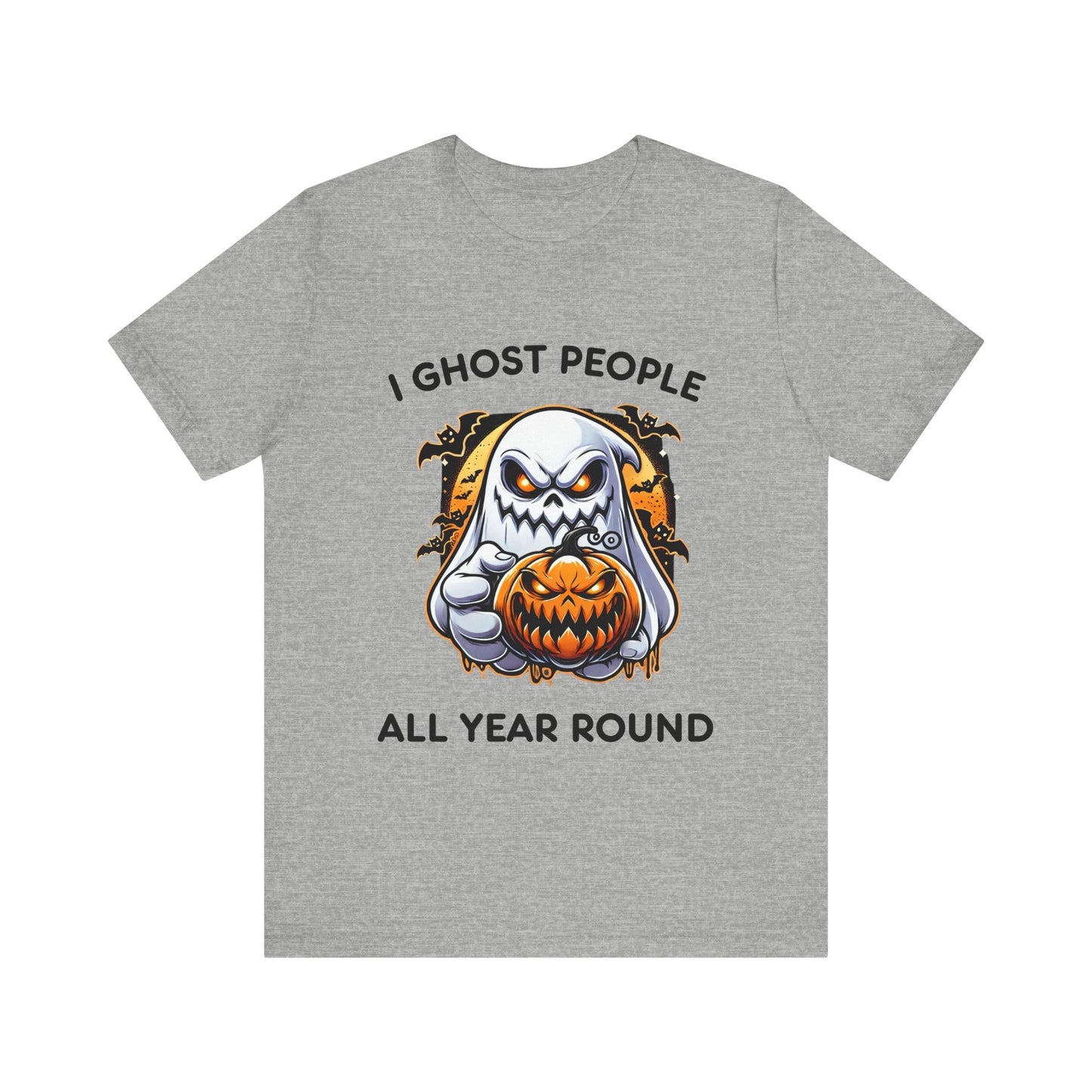 Scary Ghost with Spooky Pumpkin Halloween T-Shirt