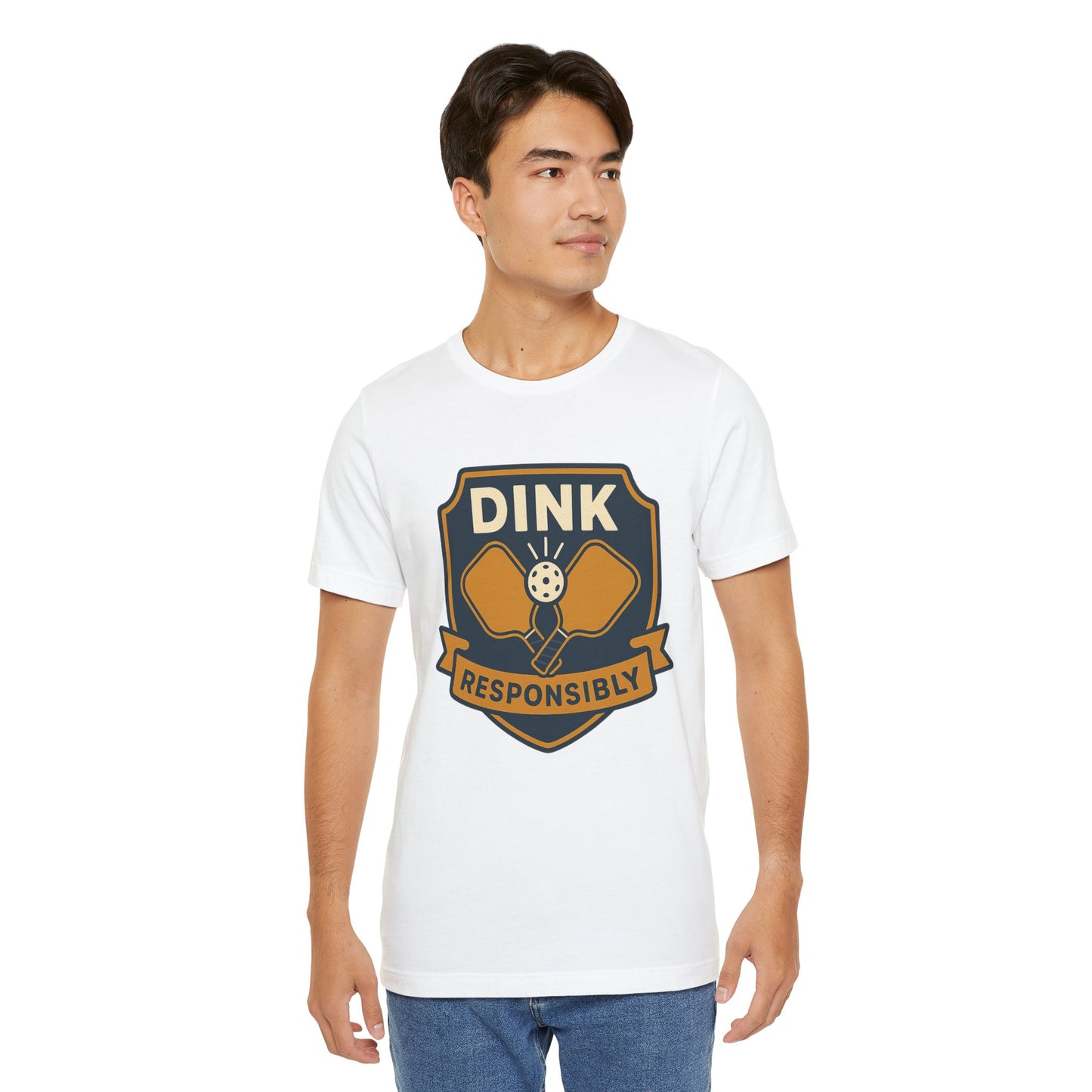 DINK Responsibly™ Vintage Badge Pickleball T-Shirt