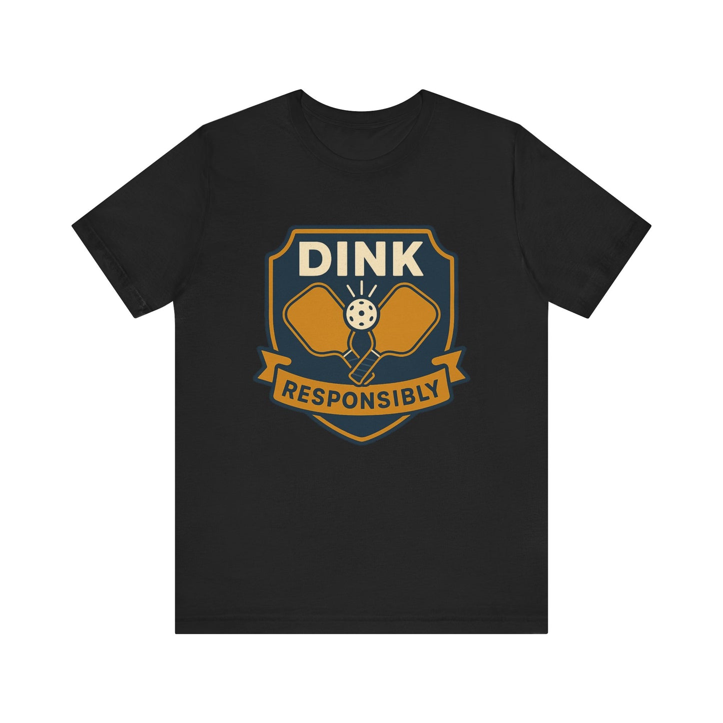 DINK Responsibly™ Vintage Badge Pickleball T-Shirt