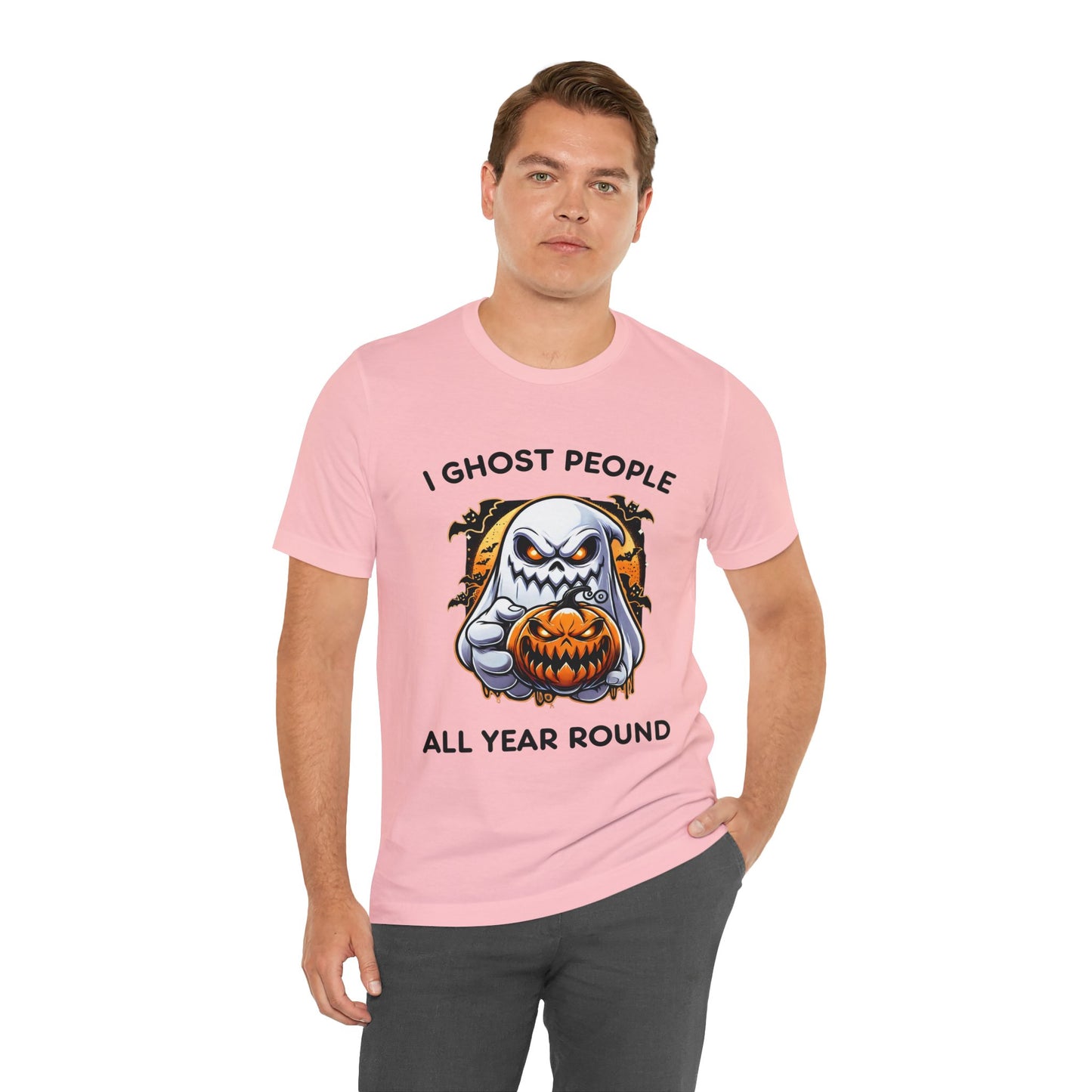 Scary Ghost with Spooky Pumpkin Halloween T-Shirt