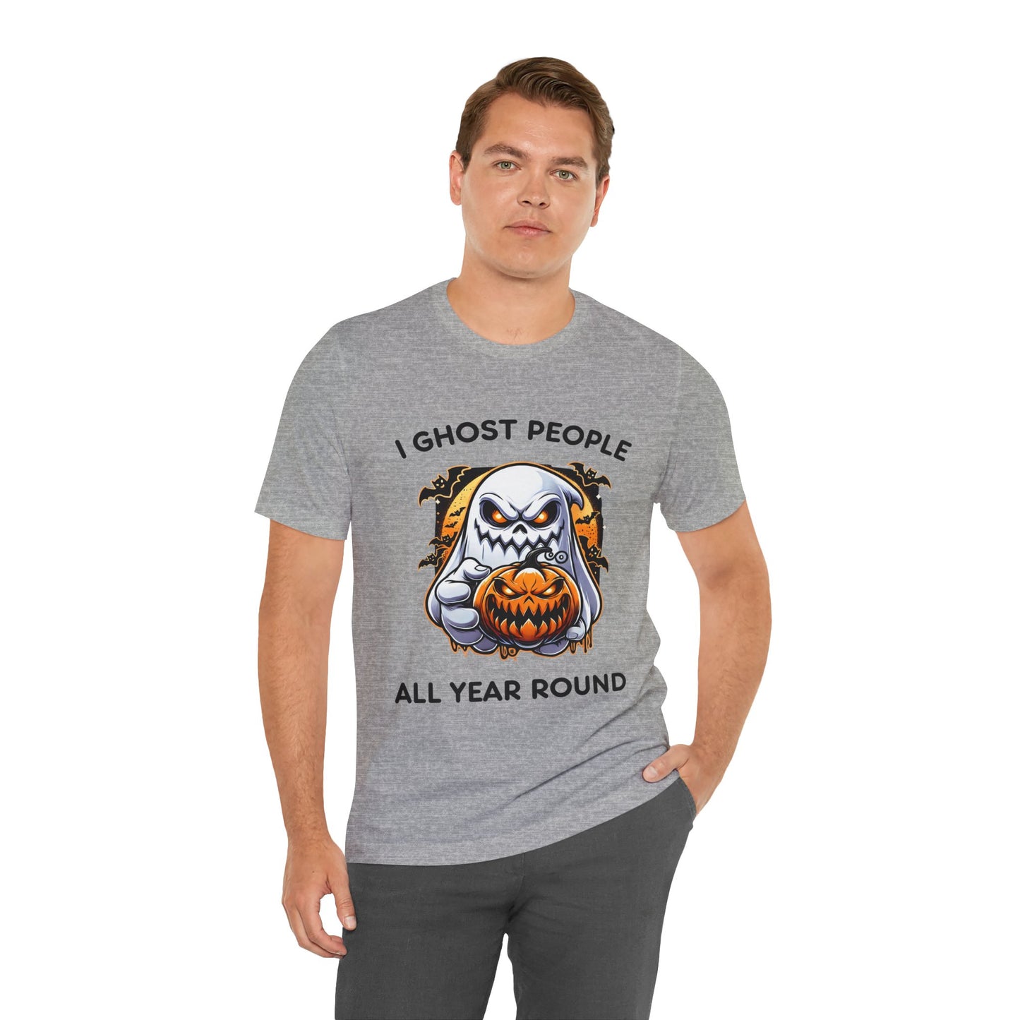 Scary Ghost with Spooky Pumpkin Halloween T-Shirt