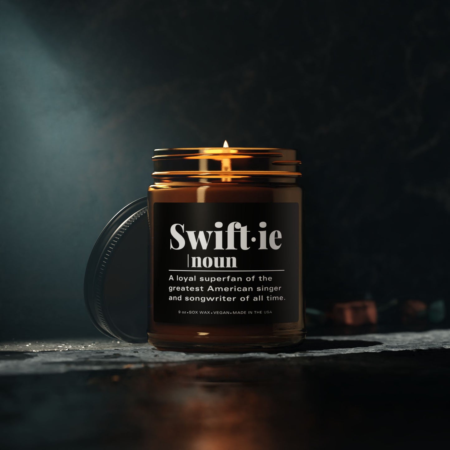 Swiftie Scented Soy Candle Taylor-Inspired, Amber Jar, 9oz