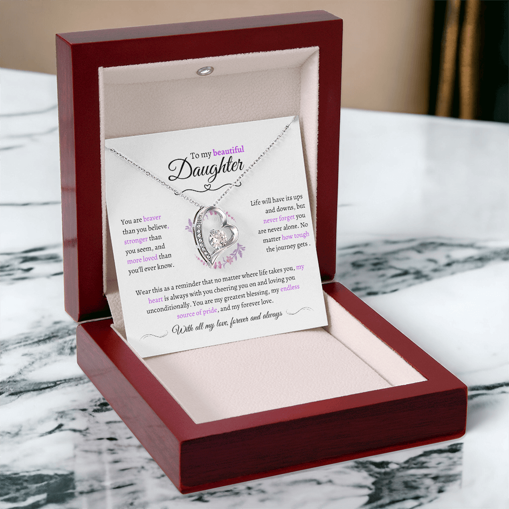 To My Daughter - A Love That Knows No Distance Necklace