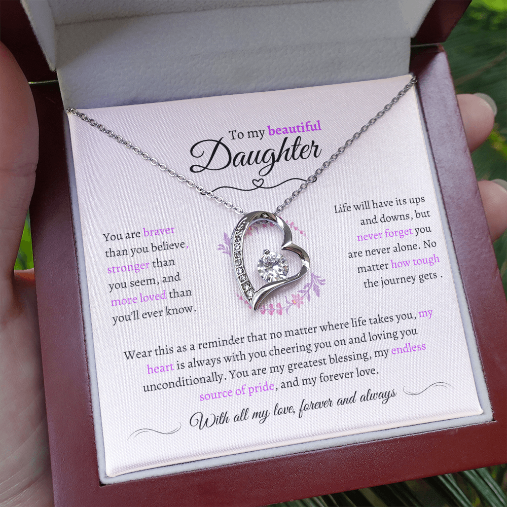 To My Daughter - A Love That Knows No Distance Necklace
