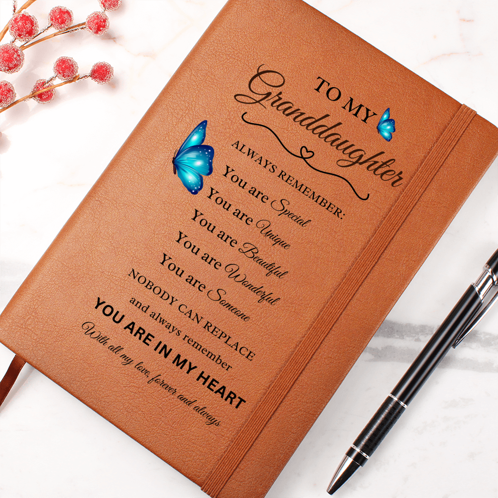 To My Granddaughter - Heartfelt Vegan Leather Journal Gift