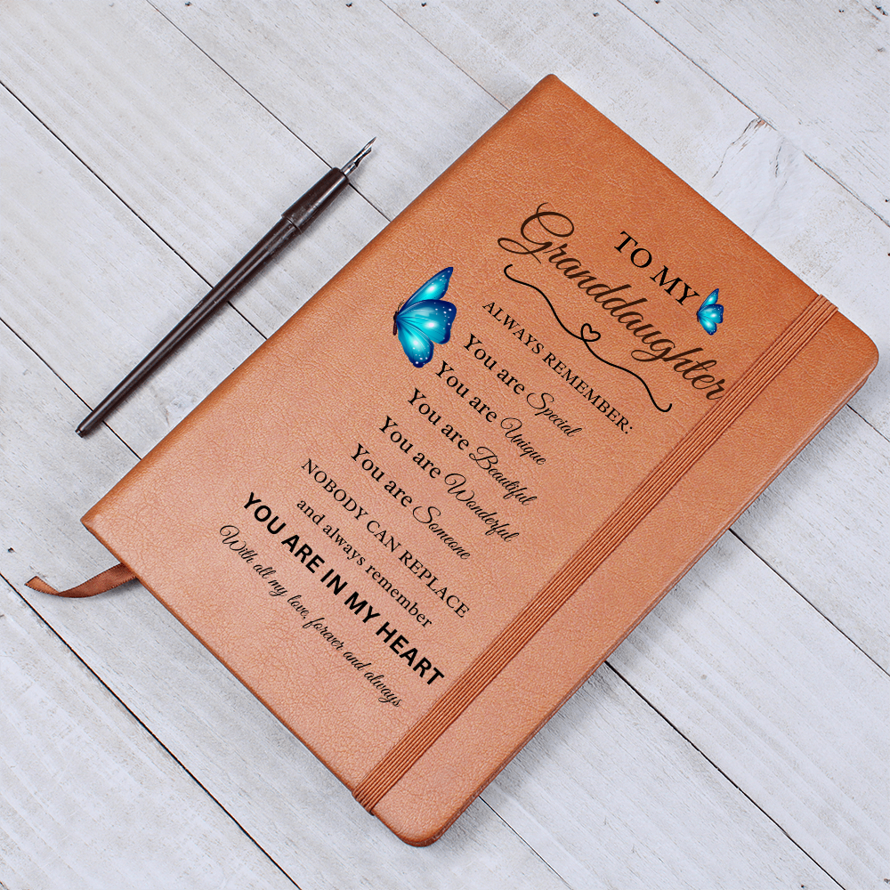 To My Granddaughter - Heartfelt Vegan Leather Journal Gift