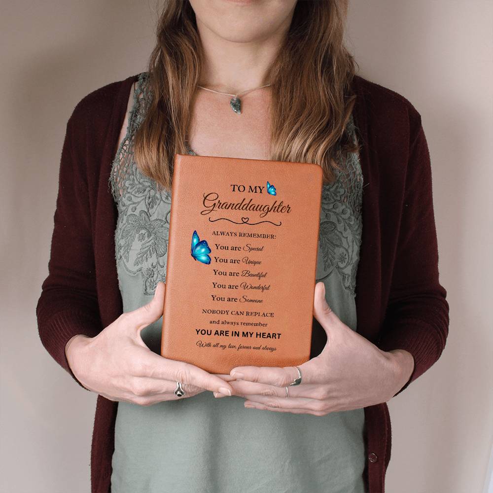 To My Granddaughter - Heartfelt Vegan Leather Journal Gift