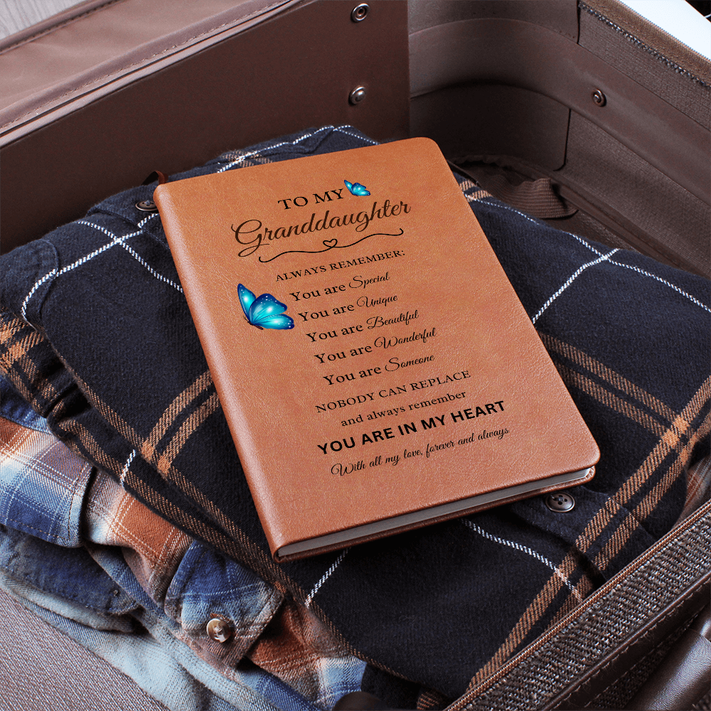 To My Granddaughter - Heartfelt Vegan Leather Journal Gift