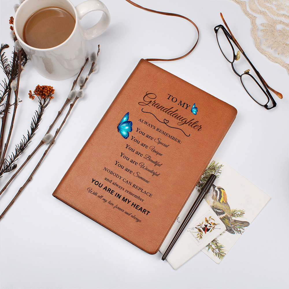 To My Granddaughter - Heartfelt Vegan Leather Journal Gift
