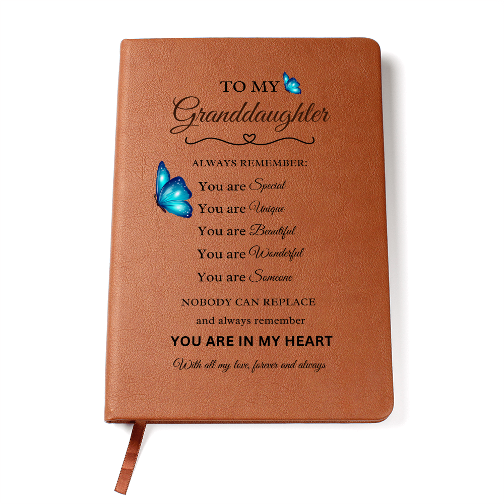 To My Granddaughter - Heartfelt Vegan Leather Journal Gift