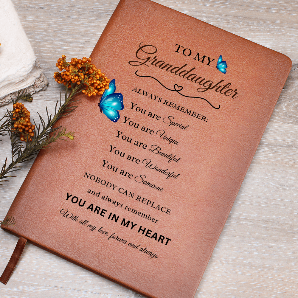 To My Granddaughter - Heartfelt Vegan Leather Journal Gift