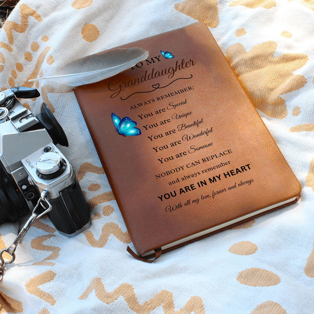 To My Granddaughter - Heartfelt Vegan Leather Journal Gift